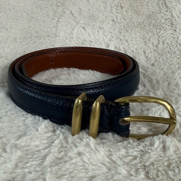Coach Navy & Brass Belt Sz M 34\